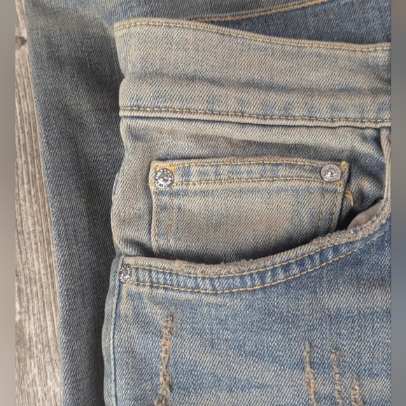 ORO Los Angeles Size 34 Denim Jeans Distressed And Stained Intentionally - Picture 7 of 14